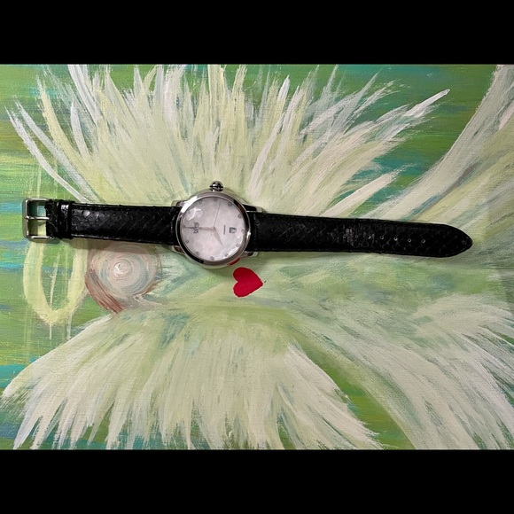 🖤Vintage Burgi Genuine Snake Skin and Diamonds Ladies Watch - Picture 7 of 12